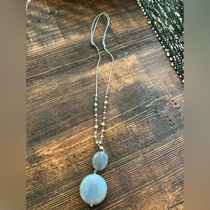 J. Jill - Beautiful Grey Agate Stacked Pendant